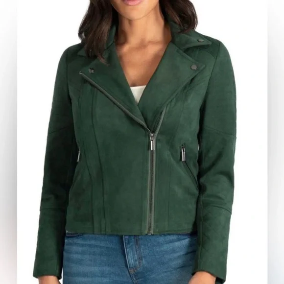 KUT from the KLOTH Jeans Women Quinn Vegan Suede Moto Jacket Top Size XS NWT - Picture 7 of 9